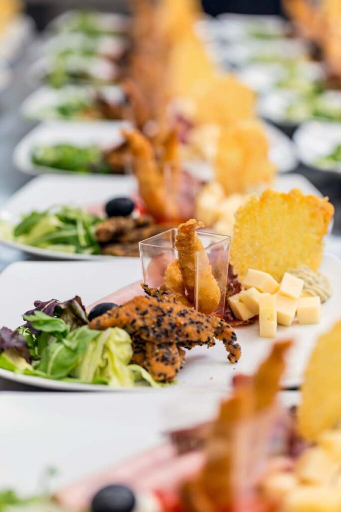 Hot shrimp appetizers with cheese chips